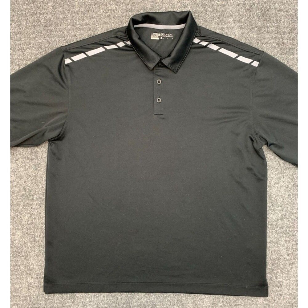 Nike Shirt Mens L Dri-Fit Performance Short-Sleeve Polo Wicking Striped Outdoor